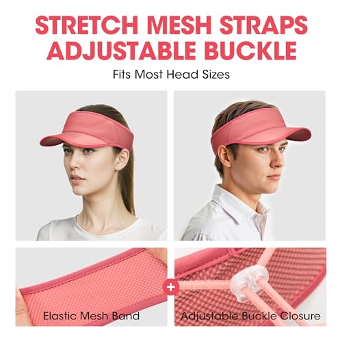 Sweat-Wicking Sports Sun Visor Women Men Adjustable for Tennis Golf Running - color: Red