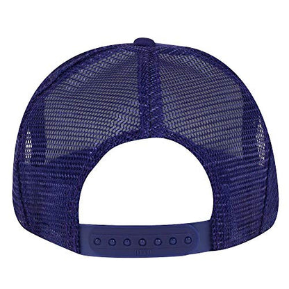 OTTO Polyester Foam Front Youth 5 Panel High Crown Trucker Hat - color: Purple