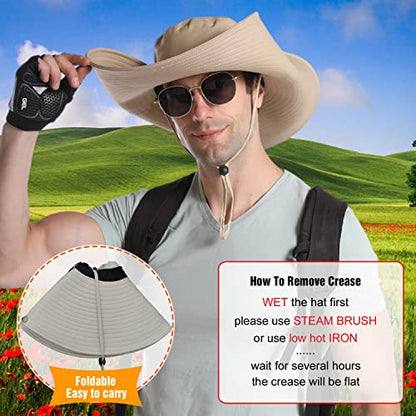 HUAMULAN Men Wide Brim Sun Hat Summer Outdoor Women Bucket Fishing Hats - color: A4-darkgray