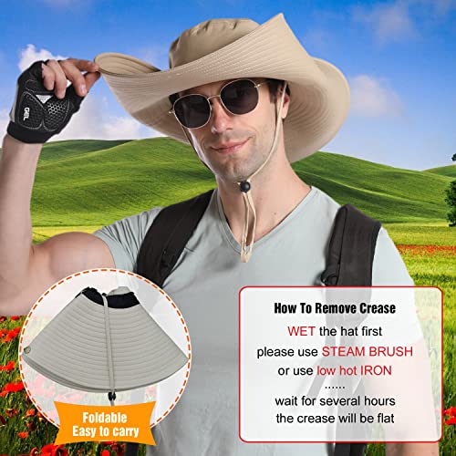 HUAMULAN Men Wide Brim Sun Hat Summer Outdoor Women Bucket Fishing Hats - color: A4-darkgray