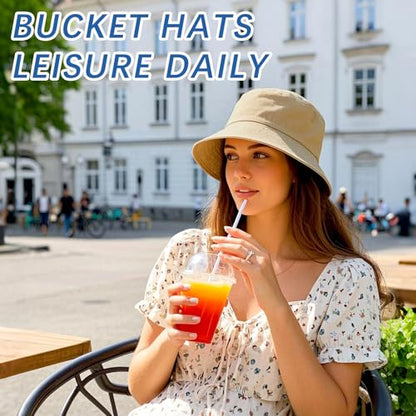 Bucket Hats Bulk Solid Color DIY Blank Hat Bucket Hats for Men, Women and Adults - color: 3pcs Khaki Bucket Hat