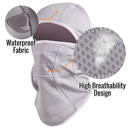 Ski Mask,Balaclava Mask,Wind Water Resistant for Cold Weather - color: Gray