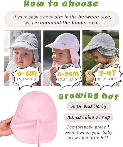 FURTALK Baby Sun Hat UPF 50+ UV Ray Sun Protection Cotton Toddler Hats for Boys Girls - color: Rose Pink, size: 0-6 Months