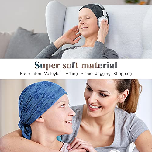 Ababalaya Womens Cotton Summer Beanie Chemo Headwear Sleep Cap - color: B-g1472-4pack Closed Top