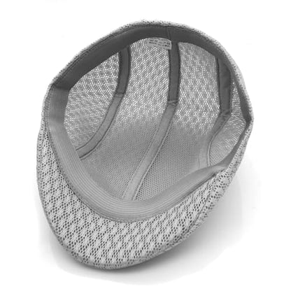 2 Pack Teenagers' Mesh Cap Breathable Summer Newsboy Hat Adjustable Beret Ivy Cap Irish Riding Hiking Hats - color: Light Gray/White