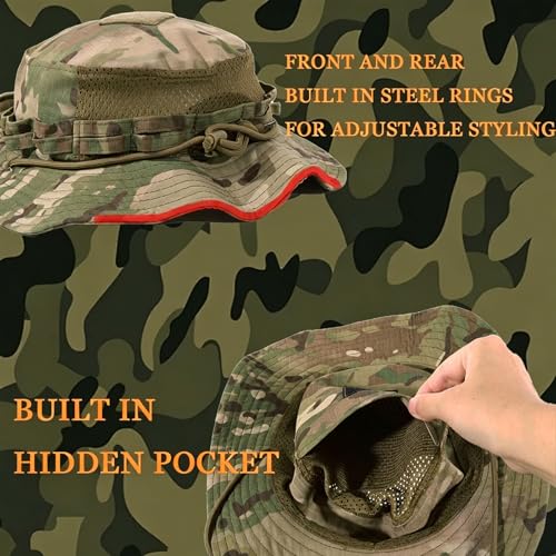 Sun Hat Breathable Bucket Boonie Hat for Men Women Fishing Safari Cap Outdoor Hiking Camping Hunting Multicolor