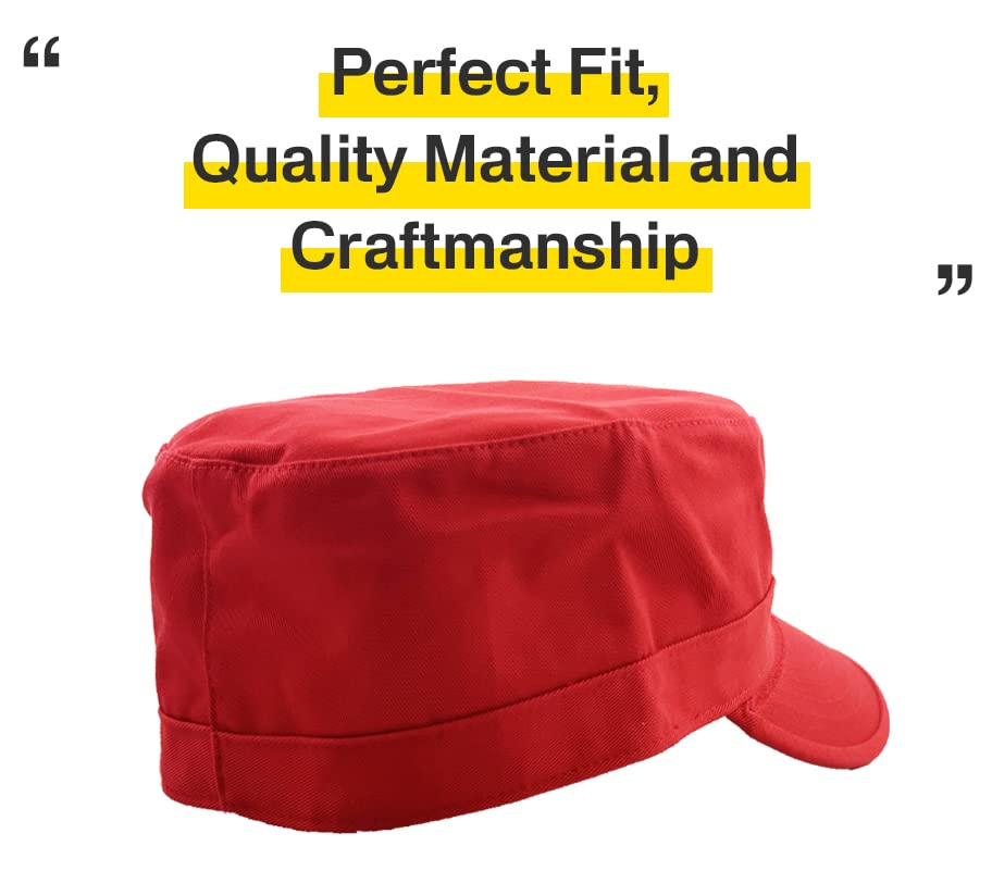 KBETHOS Cadet Army Cap Basic Everyday Military Style Hat (Now with STASH Pocket Version Available) - color: Red Daily Cadet, size: Large