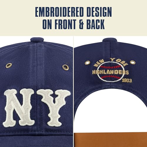 Blue Marlin Dad Hat, Adult Cotton Baseball Cap with Curved Brim, One Size. - color: New York Highlanders