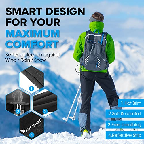West Biking Balaclava Ski Mask Warm Face Mask for Cold Weather Lightweight Windproof Thermal Winter Scarf Face Mask Men Wome - color: Black-2