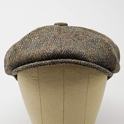 Lomond Newsboy Cap - 100% Handwoven Wool - Harris Tweed - Water Resistant - color: Classic Herringbone, size: X-Small