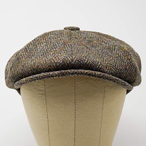 Lomond Newsboy Cap - 100% Handwoven Wool - Harris Tweed - Water Resistant - color: Classic Herringbone, size: Medium