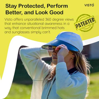 VISTO Transparent Wide Brim Sun Hat for Women - Obstruction Free Visibility, No Glare & Complete UV Sun Protection - color: Lt Blue