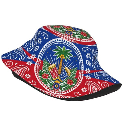 Bucket Hat for Men Women Packable Sun Hats Fisherman Outdoor Summer Travel Hiking Beach Caps - color: Haiti