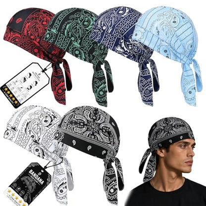 Cooling Skull Cap Helmet Liner, Breathable Elastic Bandana Cooling Headscarf Cap for Men Women - color: 6pcs-a
