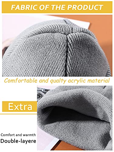 Geyoga 6 Pieces Multicolor Winter Beanie Hats Warm Knitted Cuffed Skull Cap for Adults - color: Black, Light Gray, Navy Blue