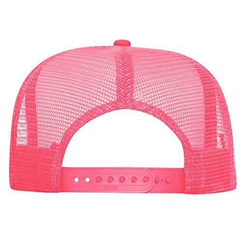 OTTO Neon Polyester Foam Front 5 Panel High Crown Mesh Back Trucker Hat - color: N. Pink