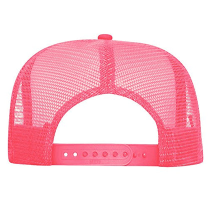 OTTO Neon Polyester Foam Front 5 Panel High Crown Mesh Back Trucker Hat - color: N. Pink