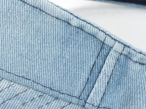 Washed Denim Sun Visors Women Adjustable Beach Sun Hat Cotton Empty Top Baseball Cap Golf Tennis Sports Hat for Men - color: Light-blue
