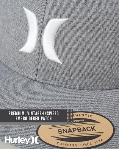 Hurley Mens Cap Del Mar Mesh Panel Trucker Hat with Snap Back - color: Cool Grey Heather