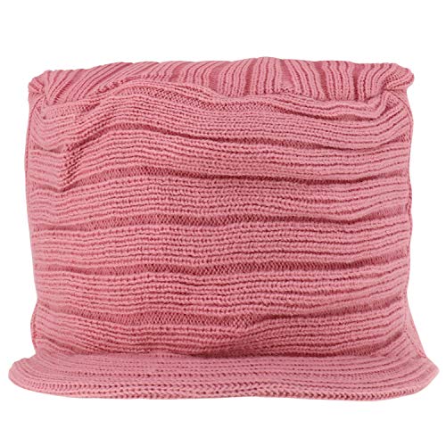 Armycrew Flat Top Army Style Knitted Visored Beanie Cap - color: Pink