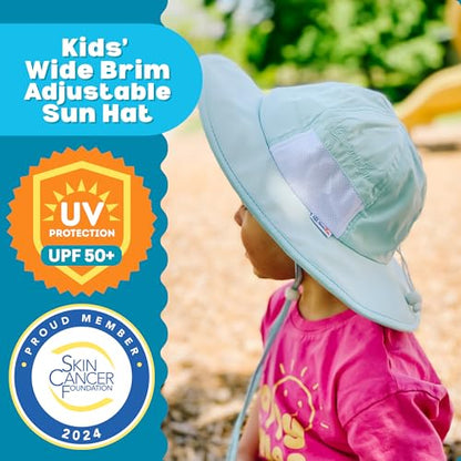 SwimZip UPF 50 Kids' Wide Brim Sun Hat, Sun Protection Hat - Baby & Toddler - color: Mint Green, size: 8-14 Years