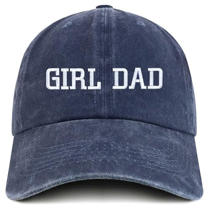 Trendy Apparel Shop Girl DAD Embroidered Unstructured Pigment Dyed Cotton Baseball Cap - color: Navy