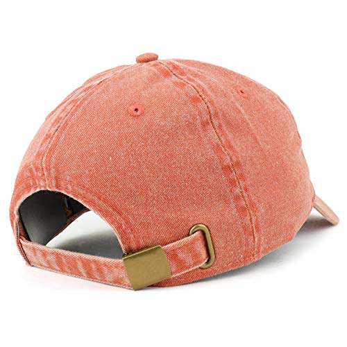 Trendy Apparel Shop Cross Embroidered Washed Cotton Adjustable Cap - color: Orange