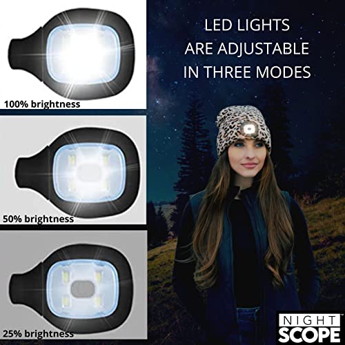 Classic Rechargeable LED Warm Knit Beanie Head Light Hat Headlamp for Outdoor Activities - color: Orange