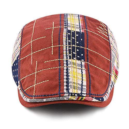 MOACC M Men Beret Hat Cotton Buckle Adjustable Newsboy Hats Cabbie Gatsby Cap - color: Hat-t1-burgundy
