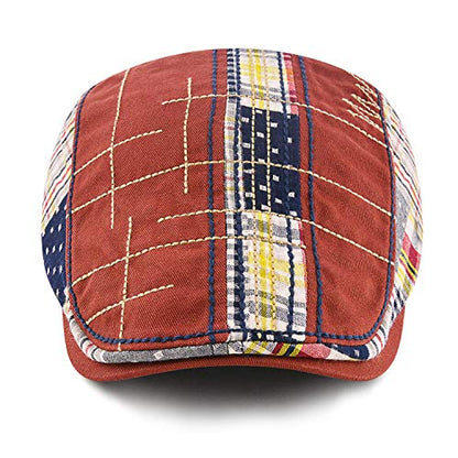 MOACC M Men Beret Hat Cotton Buckle Adjustable Newsboy Hats Cabbie Gatsby Cap - color: Hat-t1-burgundy