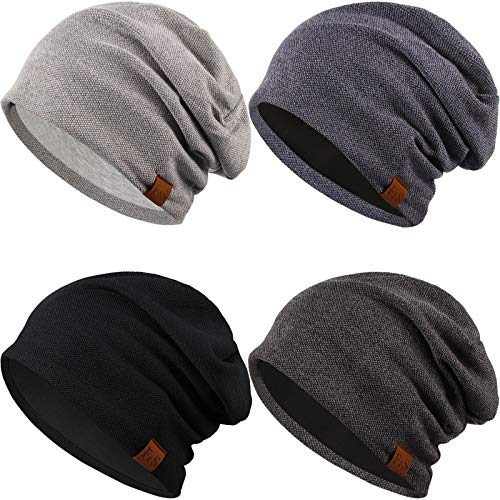 Syhood 4 Pieces Slouchy Beanie Winter Oversized Warm Knit Hat Men Women