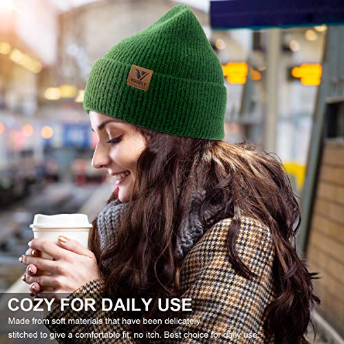 Vgogfly Slouchy Beanie Hats for Women Winter Knitted Caps Soft Warm Ski Hat Unisex - color: Blue Haze