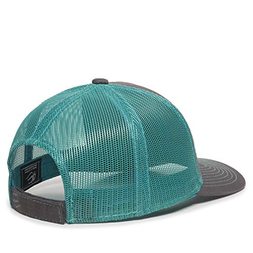 Outdoor Cap Unisex-Adult Outdoor Cap Structured Mesh Back Trucker Cap - color: Charcoal/Aqua