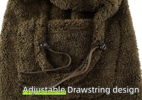 Connectyle Balaclava Hood Winter Hat for Men & Women Windproof One-Piece Fleece Hooded Scarf Ski Mask Cold Weather Hat - color: Army Green