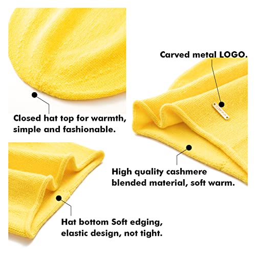 Knit Slouchy Beanie Hats for Women Cashmere Ski Cap Knitted Wool Soft Warm Winter Hat - color: A11-ginger