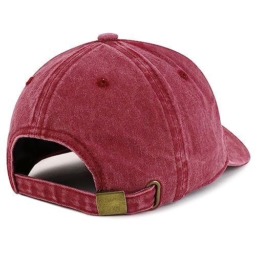 Trendy Apparel Shop Girl DAD Embroidered Unstructured Pigment Dyed Cotton Baseball Cap - color: Burgundy