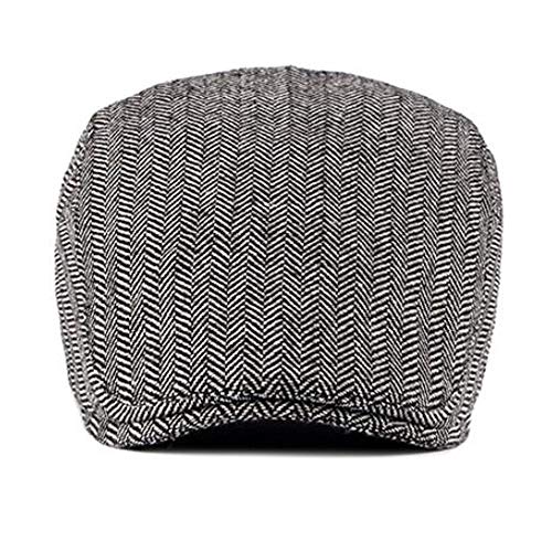 2 Pack Men's Cotton Flat Cap Ivy Gatsby Newsboy Hat - color: B