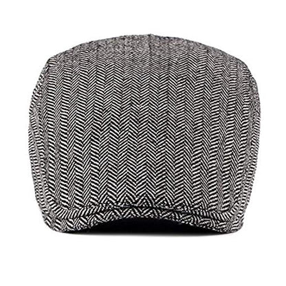 2 Pack Men's Cotton Flat Cap Ivy Gatsby Newsboy Hat - color: B