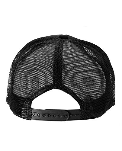 NYFASHION101 Plain Mesh Trucker Hat - Breathable 6-Panel Daily Snapback Cap, Customizable Ideal for DIY Embroidery & Patches - color: Black