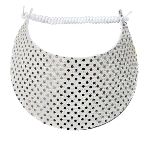 Lightweight Foam Visor Hat with Coil, Comfortable, No Headache, Made in USA - color: White/ Gold