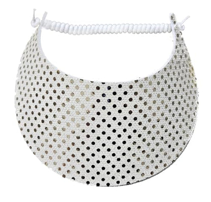 Lightweight Foam Visor Hat with Coil, Comfortable, No Headache, Made in USA - color: White/ Gold