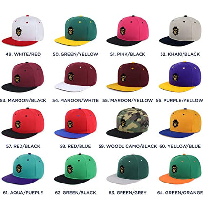 Smoking Monkey Hip-Hop Snapback Hat Embroidered Baseball Cap Wild Animal Funny - color: 15. Black/Aqua