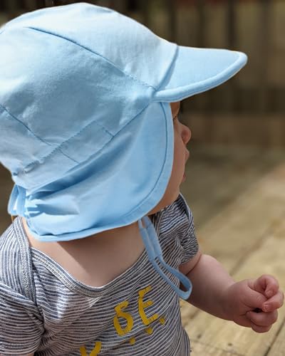 FURTALK Baby Sun Hat UPF 50+ UV Ray Sun Protection Cotton Toddler Hats for Boys Girls - color: Blue, size: 0-6 Months