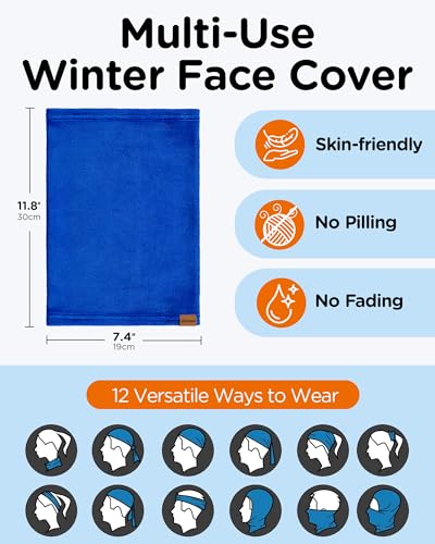 Dymex Kids Neck Warmer Gaiter Winter Fleece Face Neck Cover Balaclava Cold Weather Windproof Face Mask for Boys Girls - color: #Dark Grey