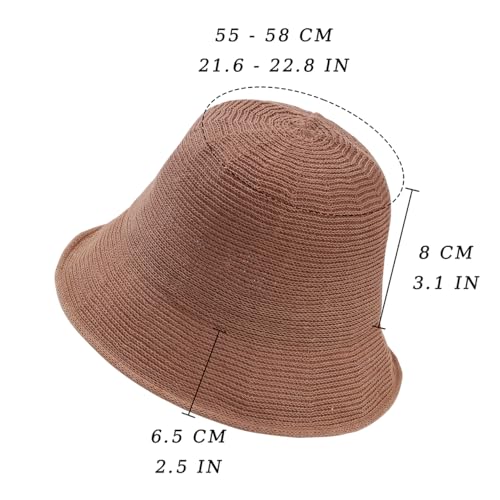 Eigso Womens Mesh Woven Bucket Hats Summer Outdoor Beach Straw Bucket Hat for Woman Packable Beach Hat - color: A4 : Khaki