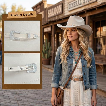 Western Cowboy Hat for Women, Shapeable Wide Brim Classic Cowgirl Hat - color: Color 4