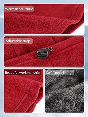 Geyoga Winter Fleece Balaclava Hat for Men Women - color: Grey, Wine Red