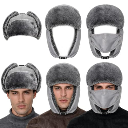 mysuntown Warm Winter Hats for Women Men with Ear Flaps for Cold Weather - color: Grey