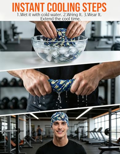 Sweat Wicking Skull Caps Cooling Helmet Liner Hat Running Beanie Cycling Skullcap Sleeping Cap for Men Women - color: Camo Sets