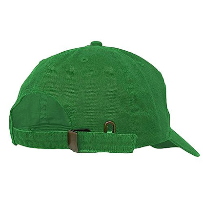 Glory Max 100% Cotton Baseball Cap Classic Plain Low Profile Golf Dad Hat Buckle Adjustable - color: Kelly Green